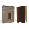 NIV, Personal Size Reference Bible, Large Print, Imitation Leather, Brown, Red Letter Edition, Comfort Print