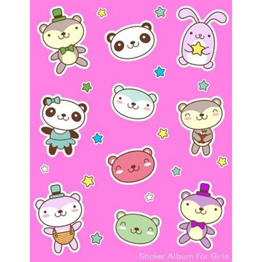 Sticker Album For Girls: 100 Plus Pages For PERMANENT Sticker Collection, Activity Book For Girls, Pink - 8.5 by 11