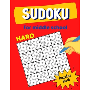 Hard Sudoku For Middle School Puzzles 16x16: Math riddles book for Teens, smart gifts for Boy & Girl, worksheet and answer key one puzzle per page