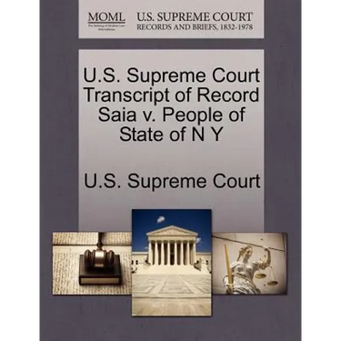 U.S. Supreme Court Transcript of Record Saia V. People of State of N y