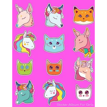 Sticker Album For Girls: 100 Plus Pages For PERMANENT Sticker Collection, Activity Book For Girls - 8.5 by 11