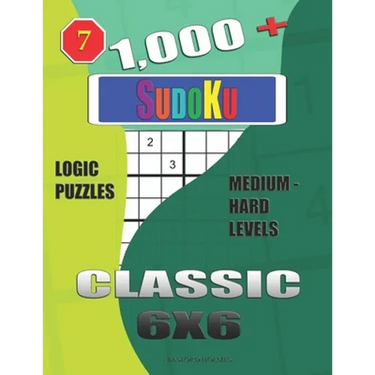1,000 + Sudoku Classic 6x6: Logic puzzles medium - hard levels