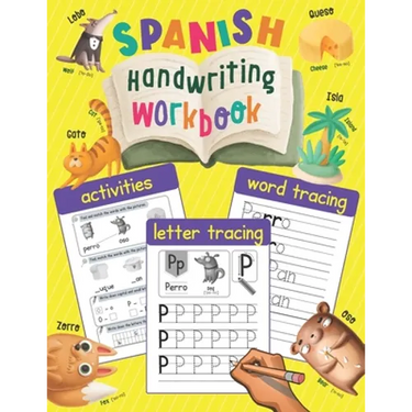 Spanish Handwriting Workbook: Writing Practice with Illustrations - Spanish Language Learning Book for Kids