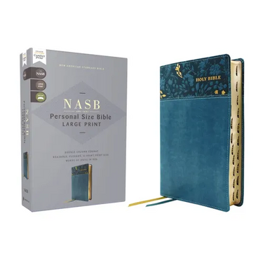 Nasb, Personal Size Bible, Large Print, Leathersoft, Teal, Red Letter, 1995 Text, Thumb Indexed, Comfort Print