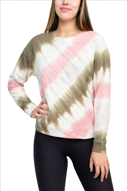 Tint + Shadow Crew Neck Long Sleeve Multi Print Knit Top by Curated Brands