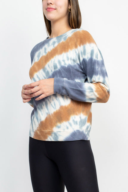 Tint + Shadow Crew Neck Long Sleeve Multi Print Knit Top by Curated Brands