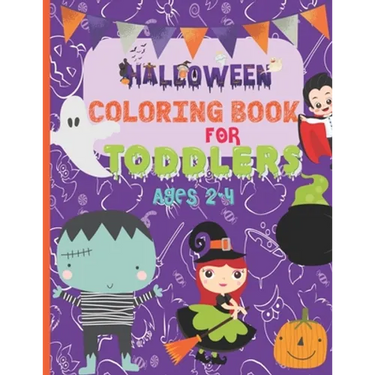 Halloween Coloring Book For Toddlers: Ages 2-4/ 20 Cute Spooky Halloween coloring designs featuring witches, ghosts, vampires, cats, bats, pumpkins, z