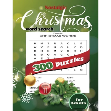 Nostalgic christmas word search 300 puzzles for Adults Volume 11: 229 large print christmas word search puzzles book with solutions Great mind and bra