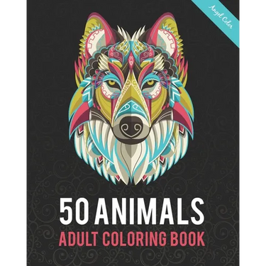 50 Animals Adult Coloring Book: Color Lion, Wolf, Bird, Horse, Cat, Dog, Owl, Elephant, and Many More
