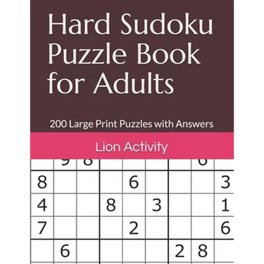Hard Sudoku Puzzle Book for Adults: 200 Large Print Puzzles with Answers