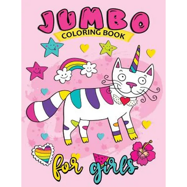 Jumbo Coloring Book for girls: Easy and Beautiful Animals Coloring Pages