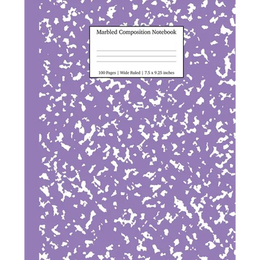 Marbled Composition Notebook: Lavender Marble Wide Ruled Paper Subject Book