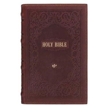 KJV Bible Giant Print Standard-Size (Full-Grain Leather, Dark Brown)
