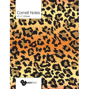 Cornell Notes: Jaguar Pattern Cover - Best Note Taking System for Students, Writers, Conferences. Cornell Notes Notebook. Large 8.5 x