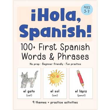 ¡Hola, Spanish!: A Kindergarten Spanish Workbook