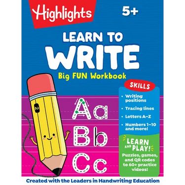 Learn to Write Big Fun Workbook: 112-Page Handwriting Practice Book for Kids 5-7, Learn How to Write with Puzzles, Tracing and More, Tear-Out Pages fo