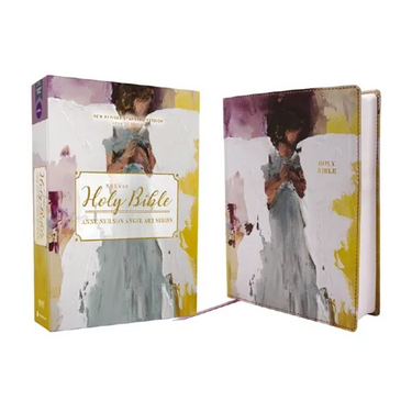Nrsvue, Holy Bible, Anne Neilson Angel Art Series, Leathersoft, Multi-Purple, Comfort Print