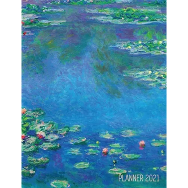 Claude Monet Daily Planner 2021: Water Lilies Painting Stylish Floral Year Agenda Scheduler (12 Months) Artistic French Impressionism Art Flower Organ
