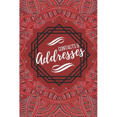 Contacts & Addresses: Geometric Design (Red, Black & White) Small 6" X 9"