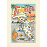 Vintage Lined Notebook Greetings from Florida, Map