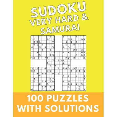 Sudoku Very Hard & Samurai: 100 Puzzles With Solutions Large Print Puzzles Book For Adults And Kids With Answers