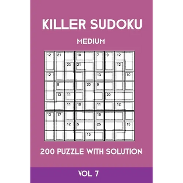 Killer Sudoku Medium 200 Puzzle WIth Solution Vol 7: Advanced Puzzle Sumdoku Book,9x9, 2 puzzles per page