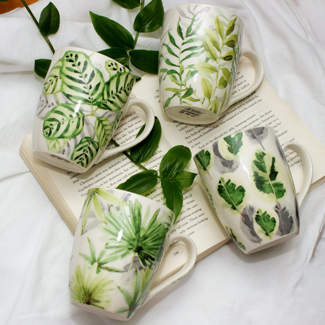 Set Of Four Tropical Season Series Ceramic Mugs by Izhar Studio- CA