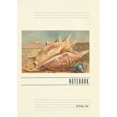 Vintage Lined Notebook Greetings from Sanibel Island, Florida