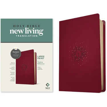 NLT Large Print Thinline Reference Bible, Filament Enabled Edition (Red Letter, Leatherlike, Berry)