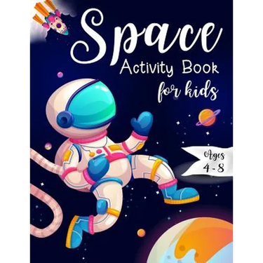 Space Activity Book for Kids Ages 4-8: Space Mazes Game, Cut and Glue Game and Coloring Page