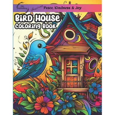 Bird House Coloring Book: stress relief for adults, teens, and college students greyscale images