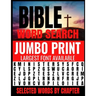 Bible Word Search Jumbo Print: Largest Font Available - Extra Easy on the Eyes - Themed by Selected Chapters - Challenging and Relaxing Puzzles Provi