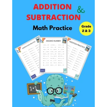 Addition and Subtraction Math Practice Grade 2&3: Math Game Book with Subtracting and Adding Double Digits