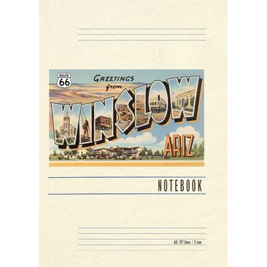 Vintage Lined Notebook Greetings from Winslow