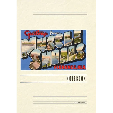 Vintage Lined Notebook Greetings from Muscle Shoals