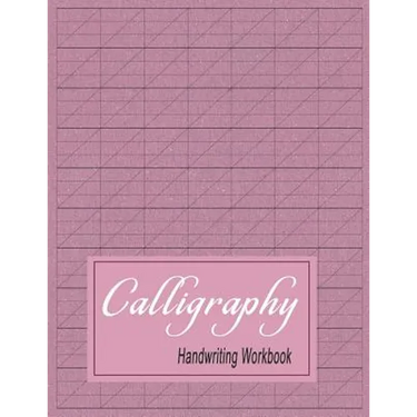 Calligraphy Handwriting Workbook: Practice Paper Slanted Grid - Maroon