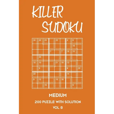 Killer Sudoku Medium 200 Puzzle With Solution Vol 8: 9x9, Advanced sumoku Puzzle Book, 2 puzzles per page