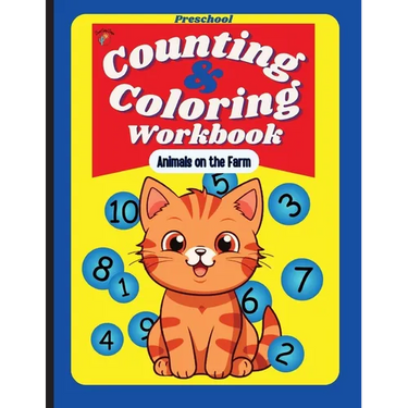 Preschool Counting and Coloring Workbook - Animals on the Farm