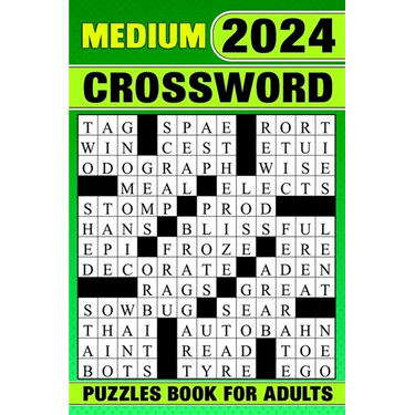 2024 Medium Crossword Puzzles Book For Adults: Challenging & Relaxing 84 Puzzles With Solutions
