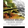 Stress Relief Coloring Books GRAYSCALE Landscape for Adults Volume 3