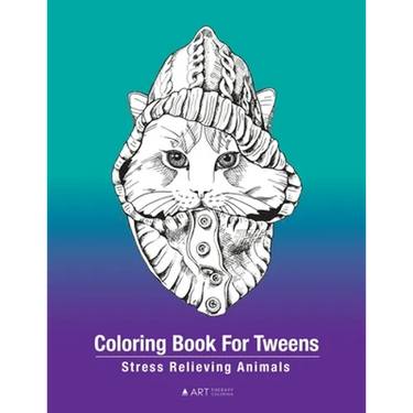 Coloring Book For Tweens: Stress Relieving Animals: Colouring Pages For Boys & Girls, Preteens, Ages 8-12, Detailed Zendoodle Drawings For Relaxation,