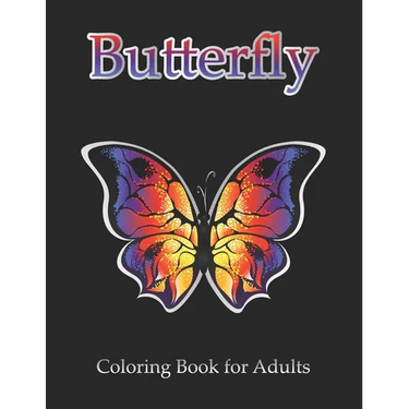 Butterfly Coloring Book for Adults: Simple Flowers and Butterflies in Large Print
