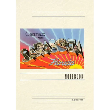 Vintage Lined Notebook Greetings from Sarasota, Florida