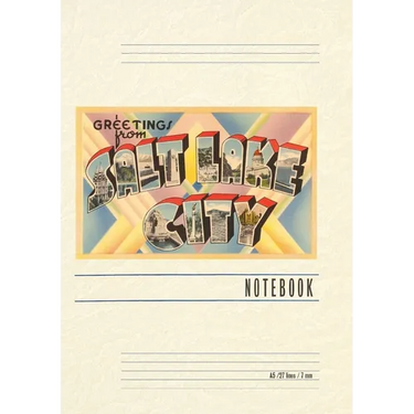 Vintage Lined Notebook Greetings from Salt Lake City, Utah