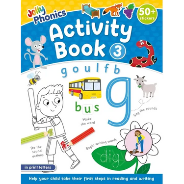 Jolly Phonics Activity Book 3: In Print Letters (American English Edition)