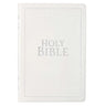 KJV Bible Thinline Large Print (Faux Leather, White)
