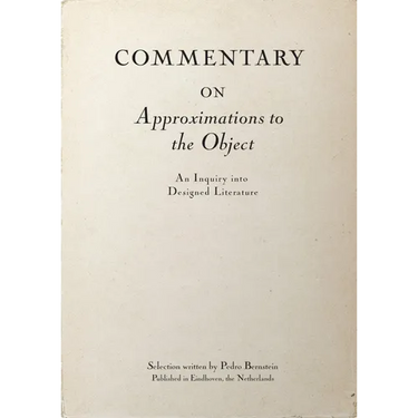 Commentary on Approximations to the Object: Readings in Designed Literature