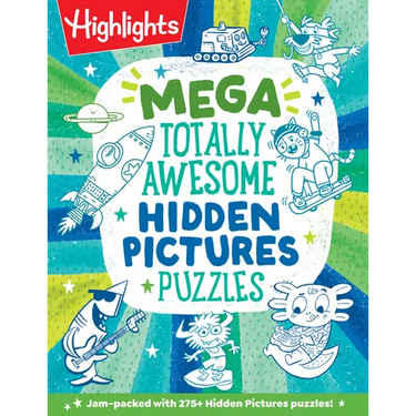 Mega Totally Awesome Hidden Pictures Puzzles: Big Puzzle Book with Over 300 Hidden Objects Scenes and Puzzle Games for Kids with Dinosaurs, Robots and