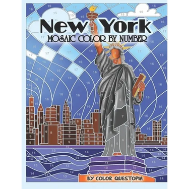 New York Mosaic Color By Number: Coloring Book for Adults