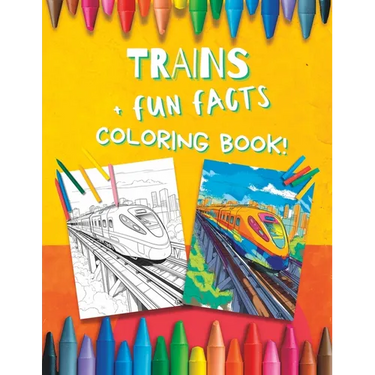 Train Coloring Book for Boys with Fun Facts: For Preschool Kindergarten Kids Ages 3 and Up